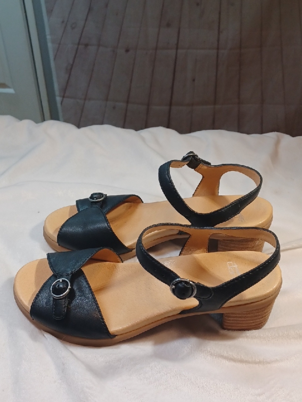 dansko black leather buckle front comfort ankle strap sandals womens eu 38 us8 - Picture 4 of 12